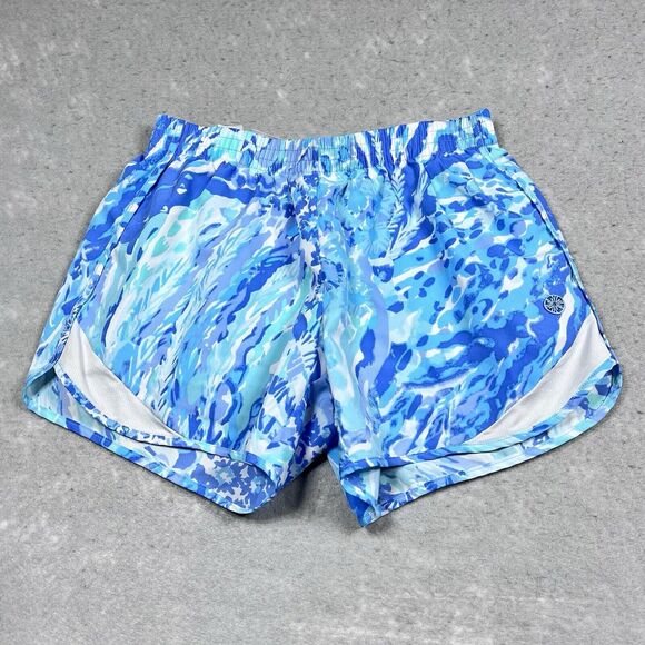 Lilly Pulitzer Womens XXS Blue Multicolored Luxletic Ocean Trail Short 001485 - Picture 1 of 11